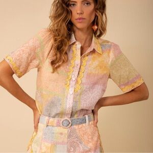 NWOT Hale Bob Linen-Blend Top - MEDIUM